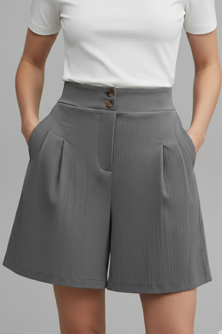 Liva | Eleganta Damshorts med Hög Midja och Vid Passform