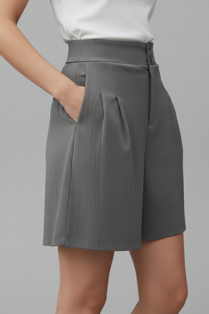 Liva | Eleganta Damshorts med Hög Midja och Vid Passform