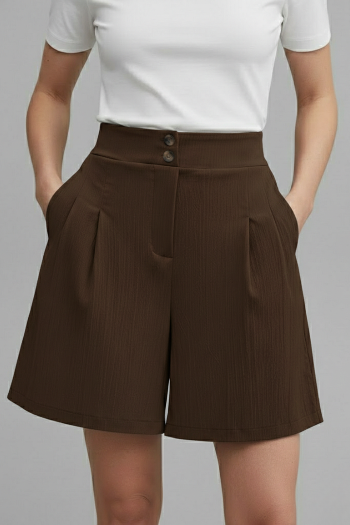 Liva | Eleganta Damshorts med Hög Midja och Vid Passform