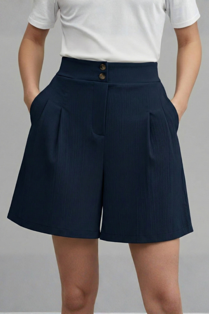 Liva | Eleganta Damshorts med Hög Midja och Vid Passform