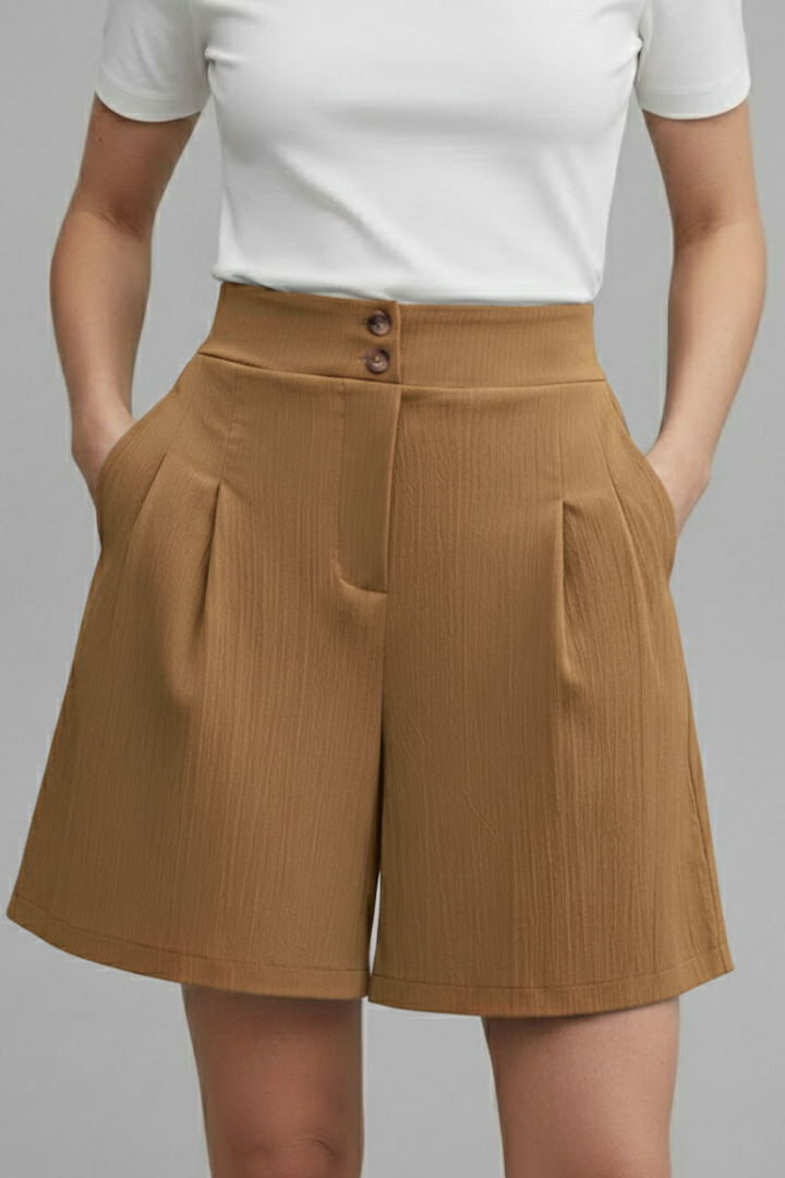 Liva | Eleganta Damshorts med Hög Midja och Vid Passform