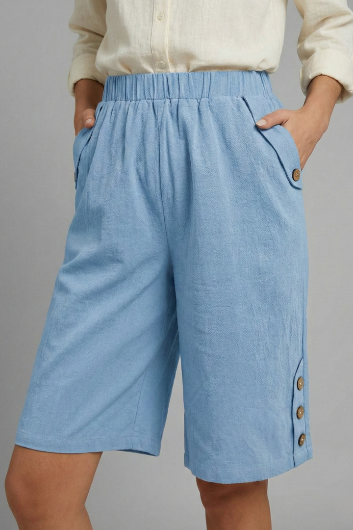 Sommarsnygg | Trendiga shorts med elastisk midja och vida ben