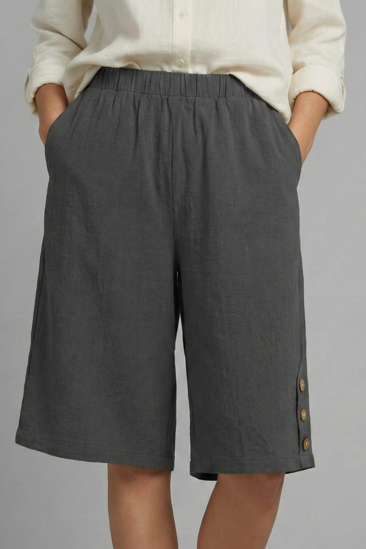 Sommarsnygg | Trendiga shorts med elastisk midja och vida ben