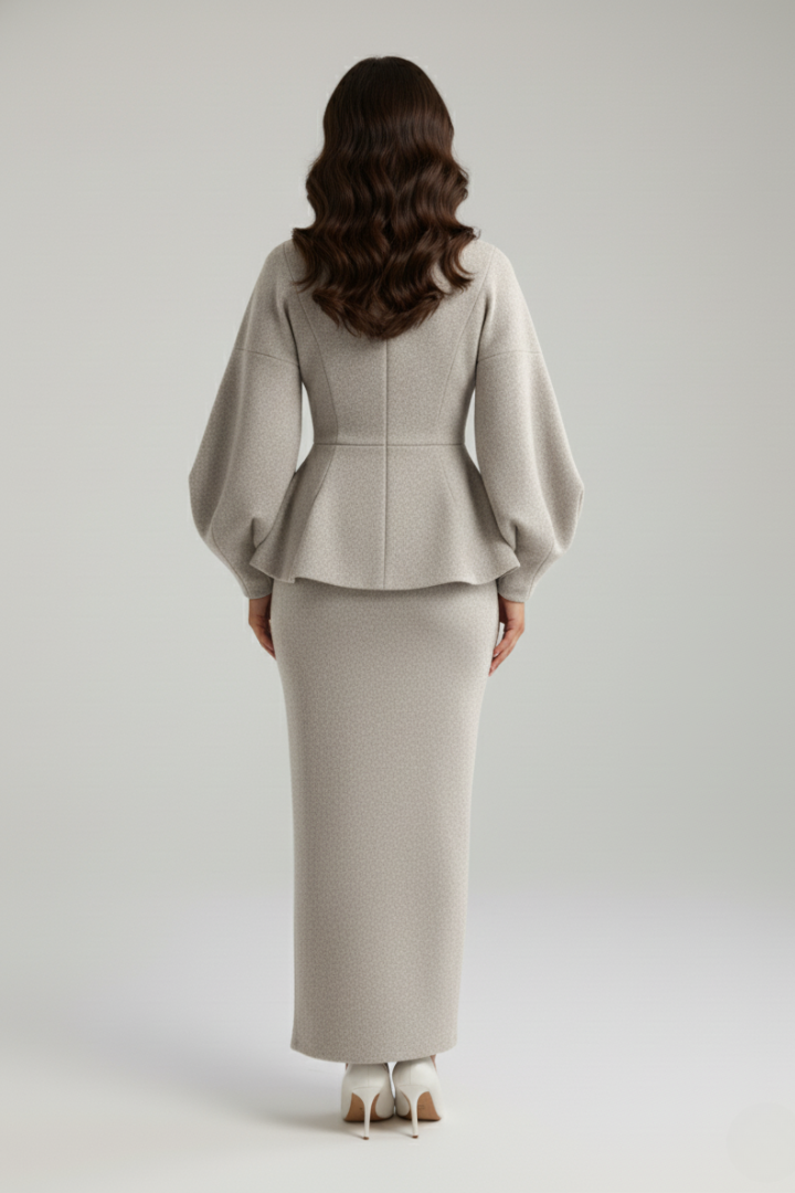 Celine | Elegant blazer- och kjolset för dam med V-ringning