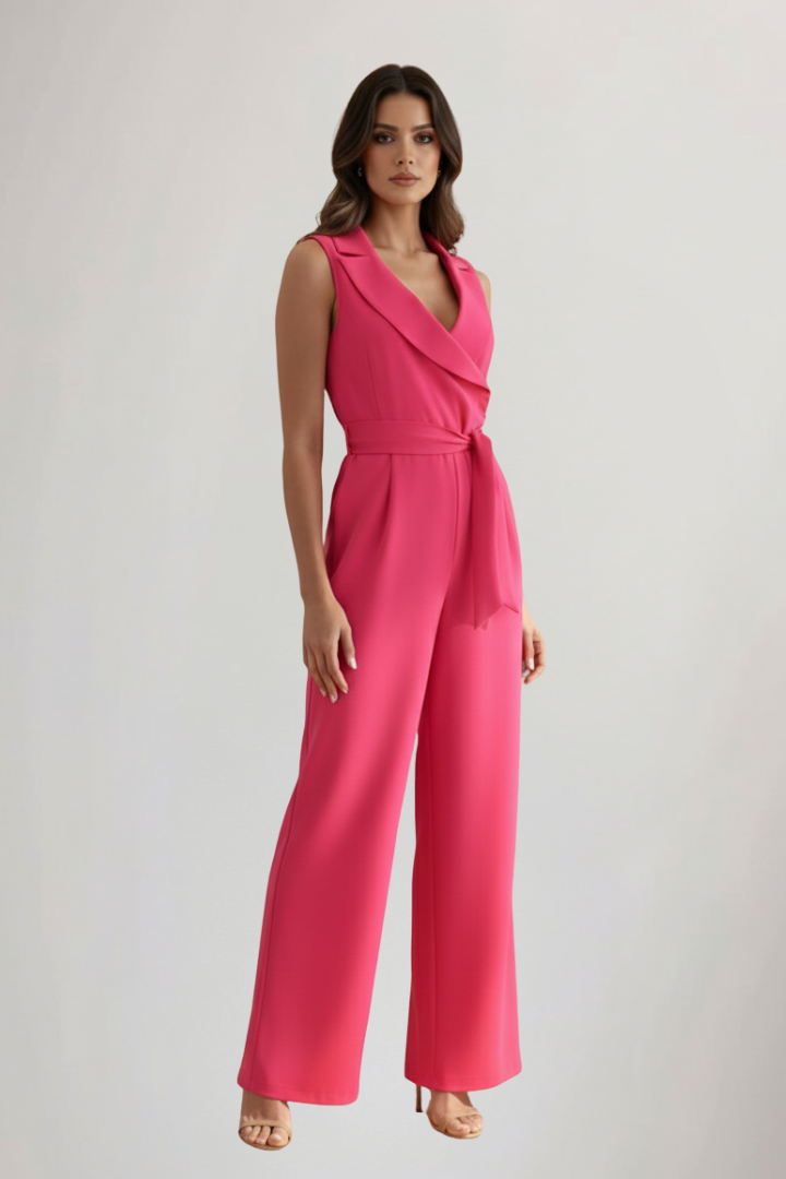 Sofia | Kvinno Jumpsuit med V-ringning och Midjebälte