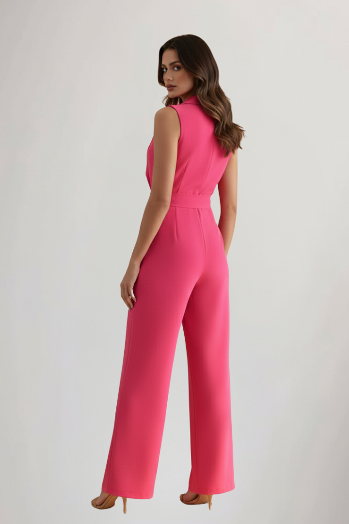 Sofia | Kvinno Jumpsuit med V-ringning och Midjebälte
