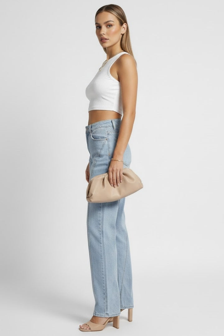 Astrid | Högmidjade Raka Jeans för Kvinnor