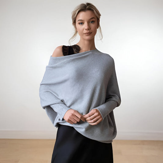 Feminin oversize blus med båthals – Din nya favorit