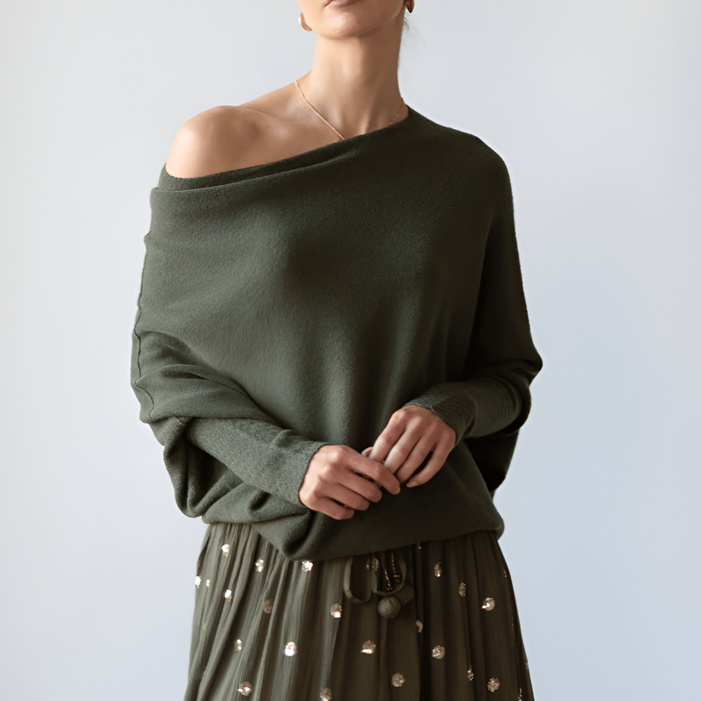 Feminin oversize blus med båthals – Din nya favorit