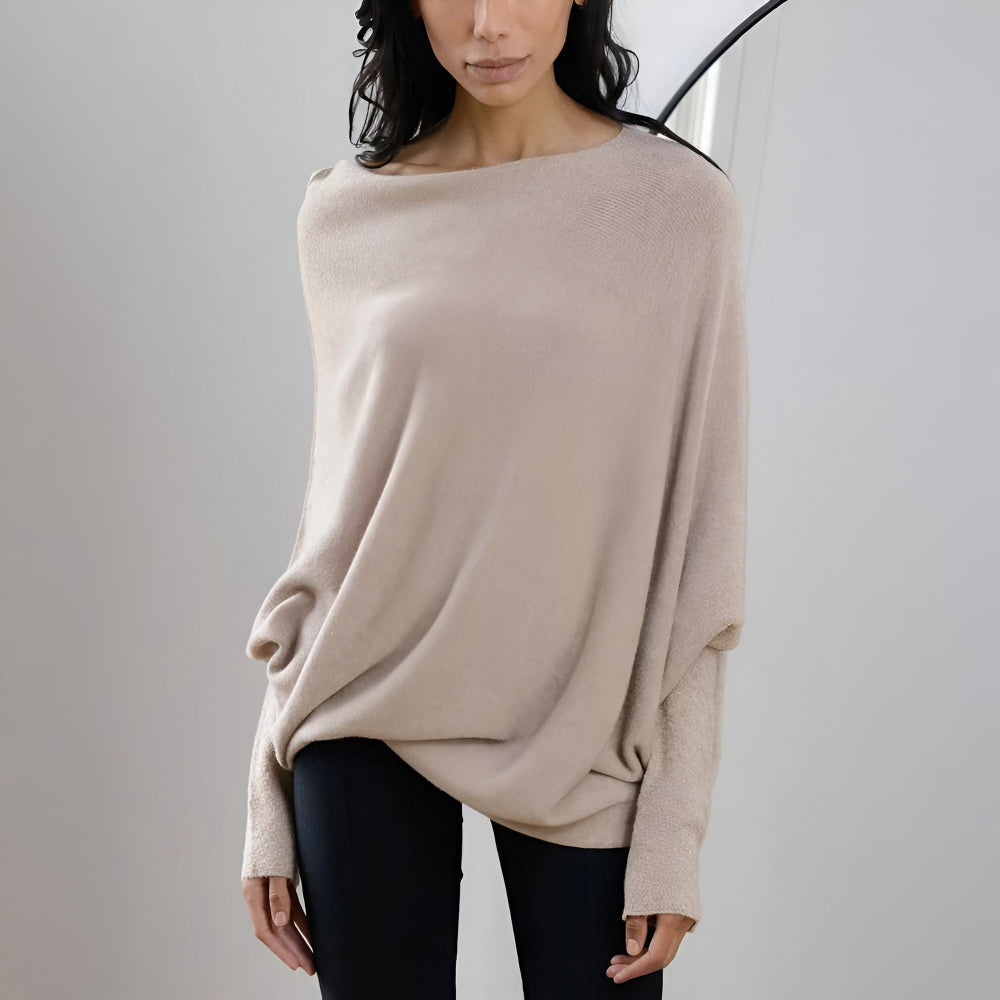 Feminin oversize blus med båthals – Din nya favorit