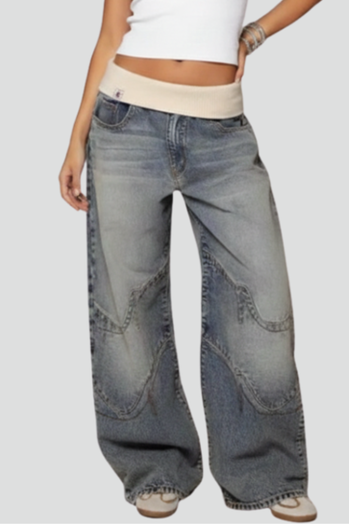 Vita | Trendiga Baggy Jeans för En Avslappnad Stil