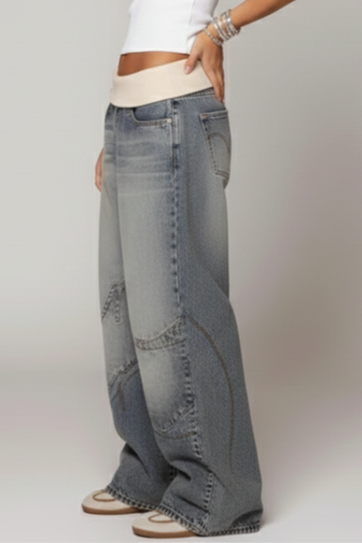 Vita | Trendiga Baggy Jeans för En Avslappnad Stil