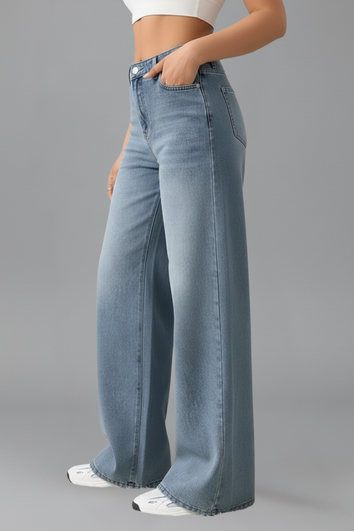 Evelina | Damernas Högmidjade Vida Jeans