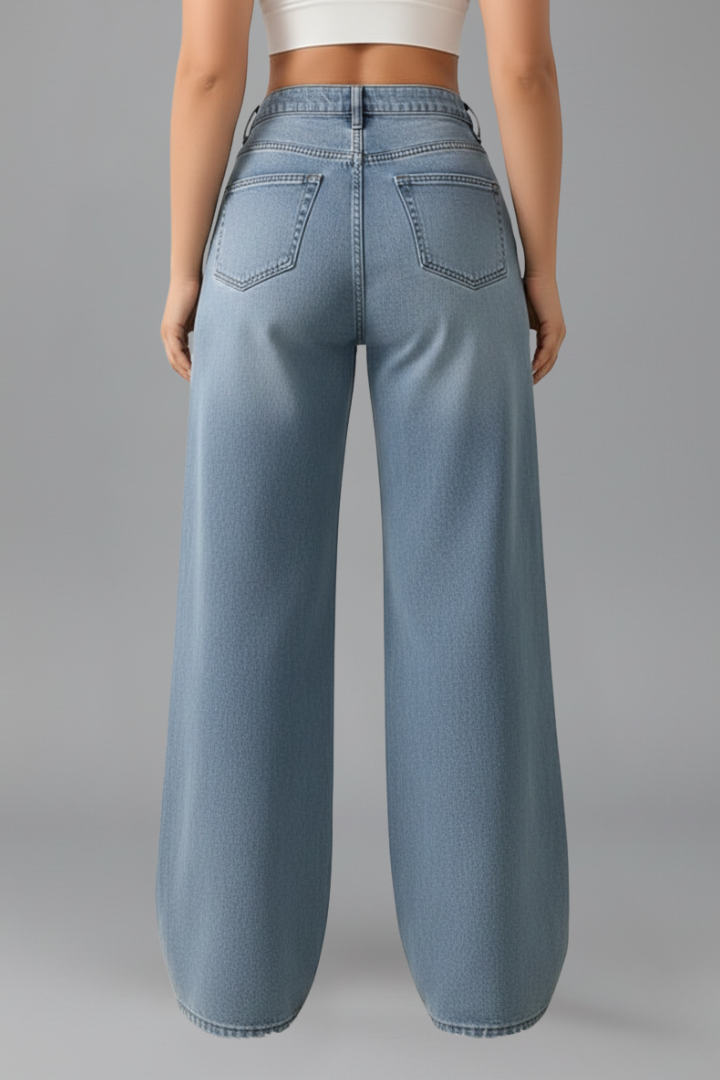 Evelina | Damernas Högmidjade Vida Jeans