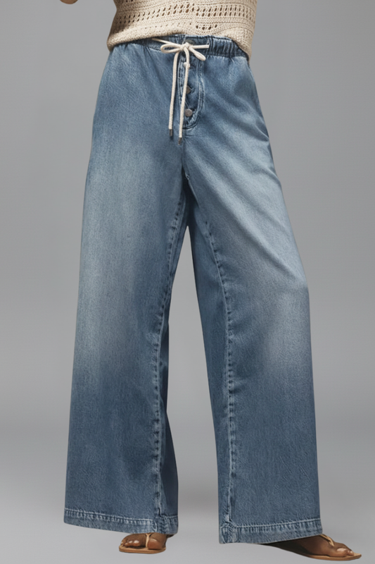 Mira | Damernas Avslappnade Vida Jeans med Elastisk Midja