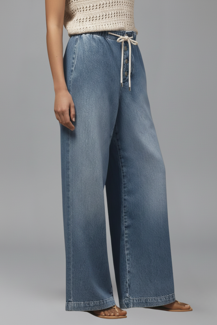 Mira | Damernas Avslappnade Vida Jeans med Elastisk Midja