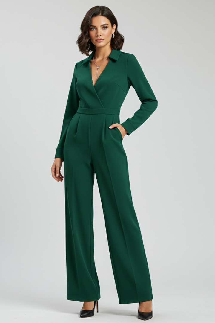 Mira | Elegant Jumpsuit med Vidben och Krage