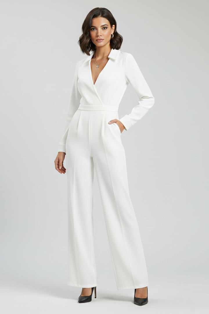 Mira | Elegant Jumpsuit med Vidben och Krage