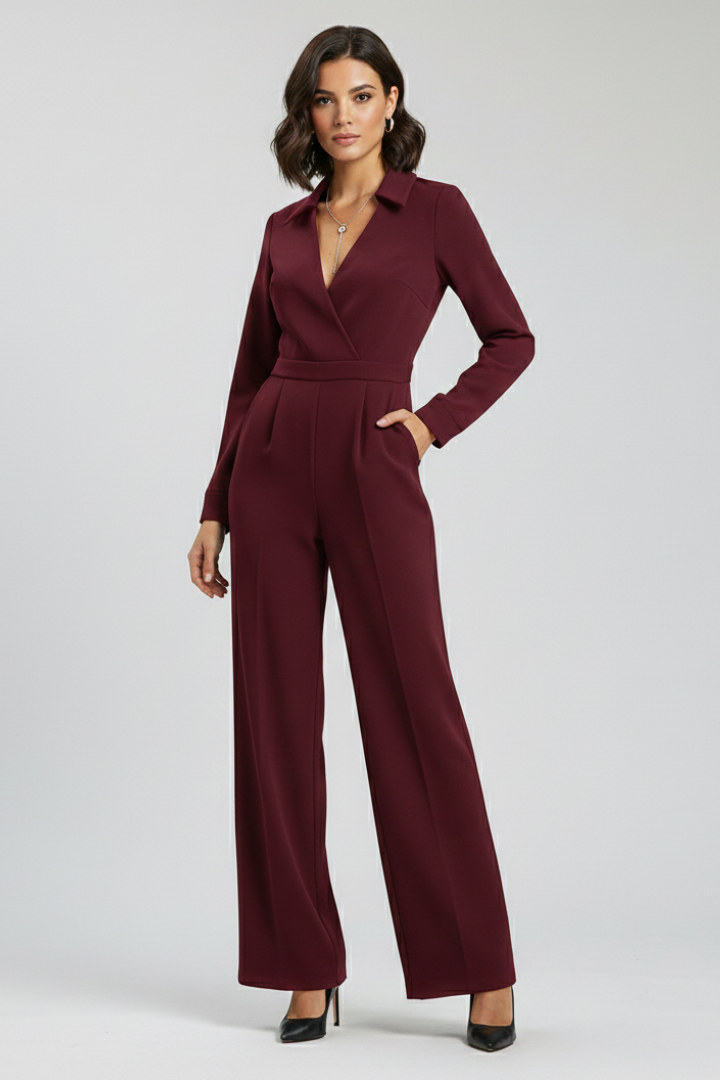 Mira | Elegant Jumpsuit med Vidben och Krage