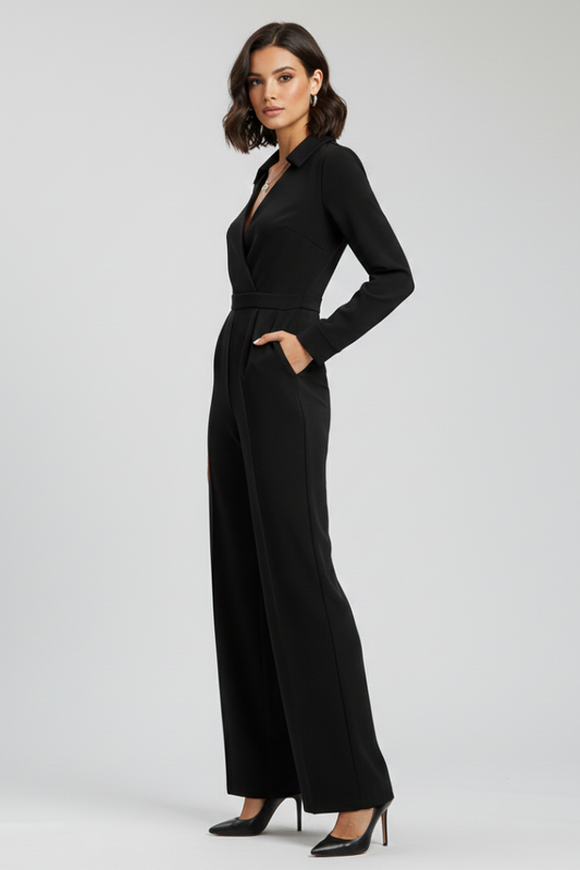 Mira | Elegant Jumpsuit med Vidben och Krage