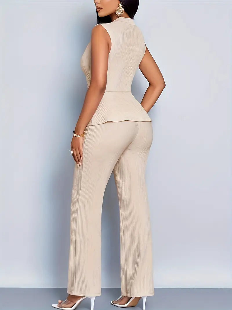 Soleil | Elegant Set Med Ärmlöst Top och Byxor