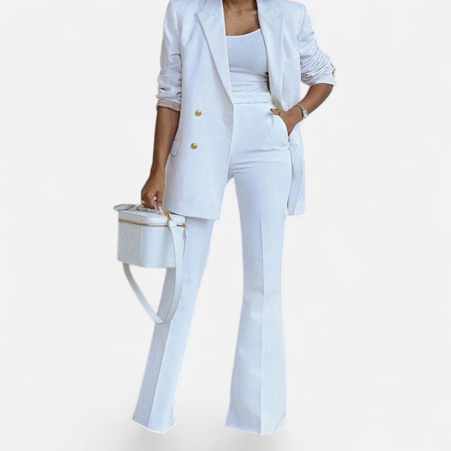 Evelina | Eleganta Blazer-Byxa Set för Sommardagar
