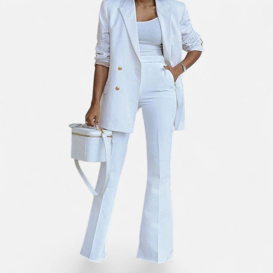 Evelina | Elegant Blazer-byxa set för sommardagar