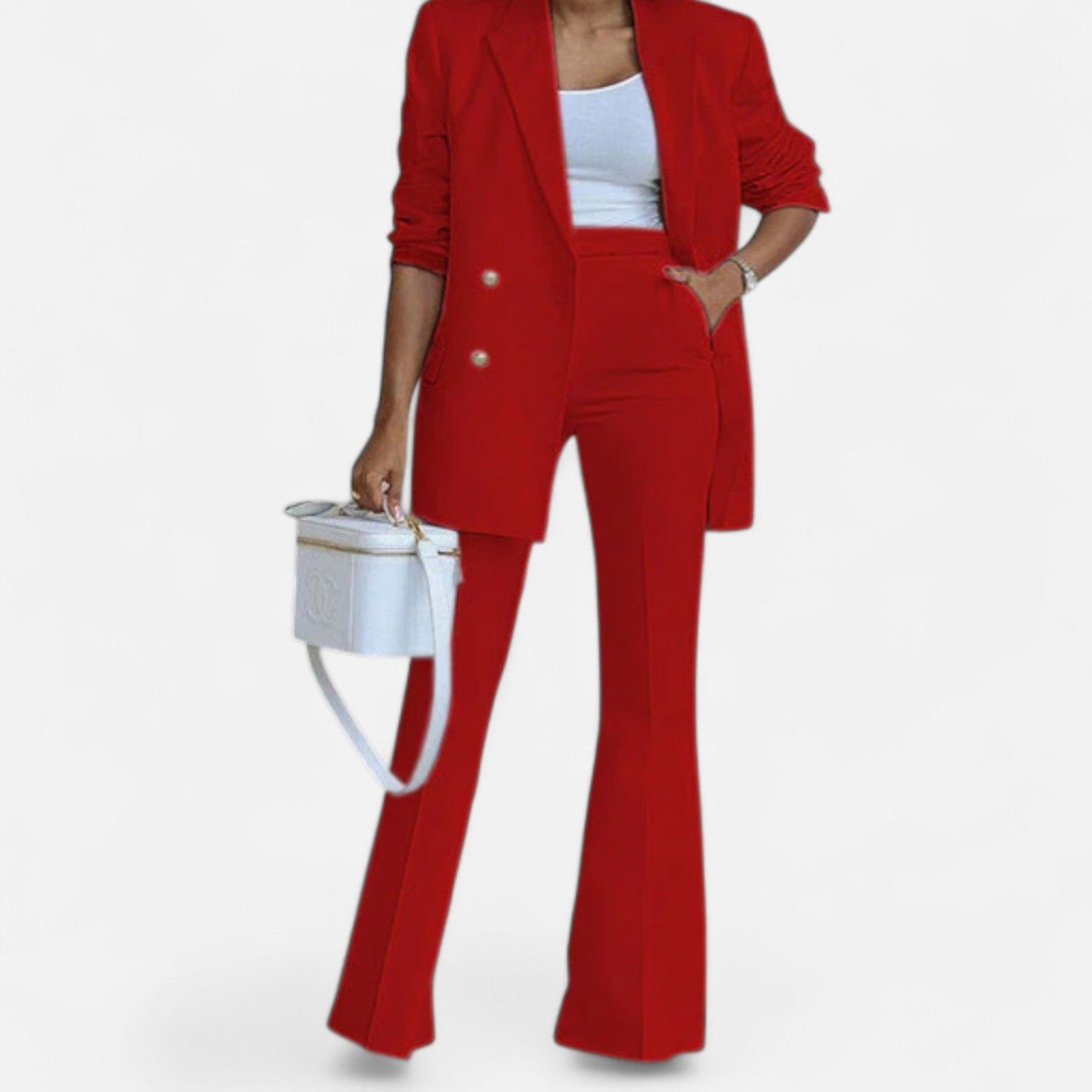 Evelina | Eleganta Blazer-Byxa Set för Sommardagar