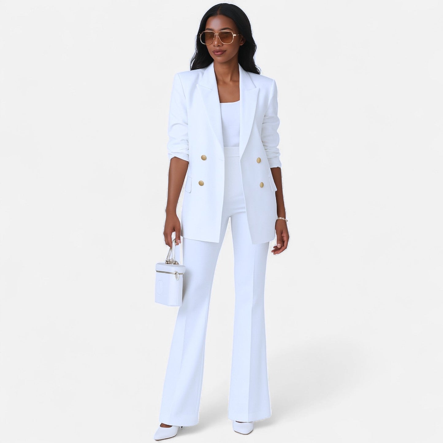 Evelina | Eleganta Blazer-Byxa Set för Sommardagar