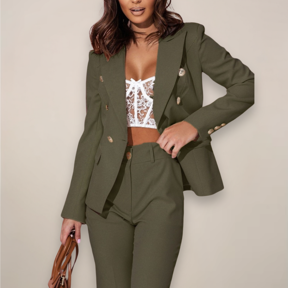 Mira | Damen Elegant Tvådelad Blazer Set