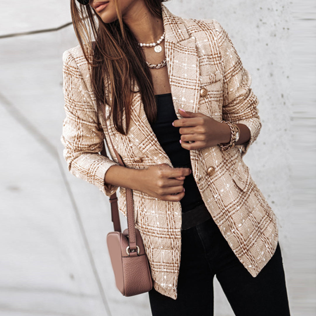Elegante ternede blazer til kvinder med flaplommer