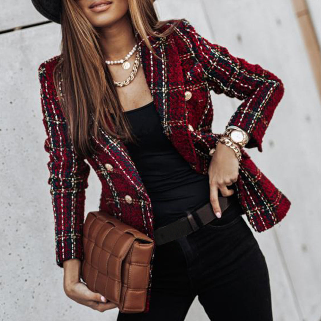 Elegante ternede blazer til kvinder med flaplommer