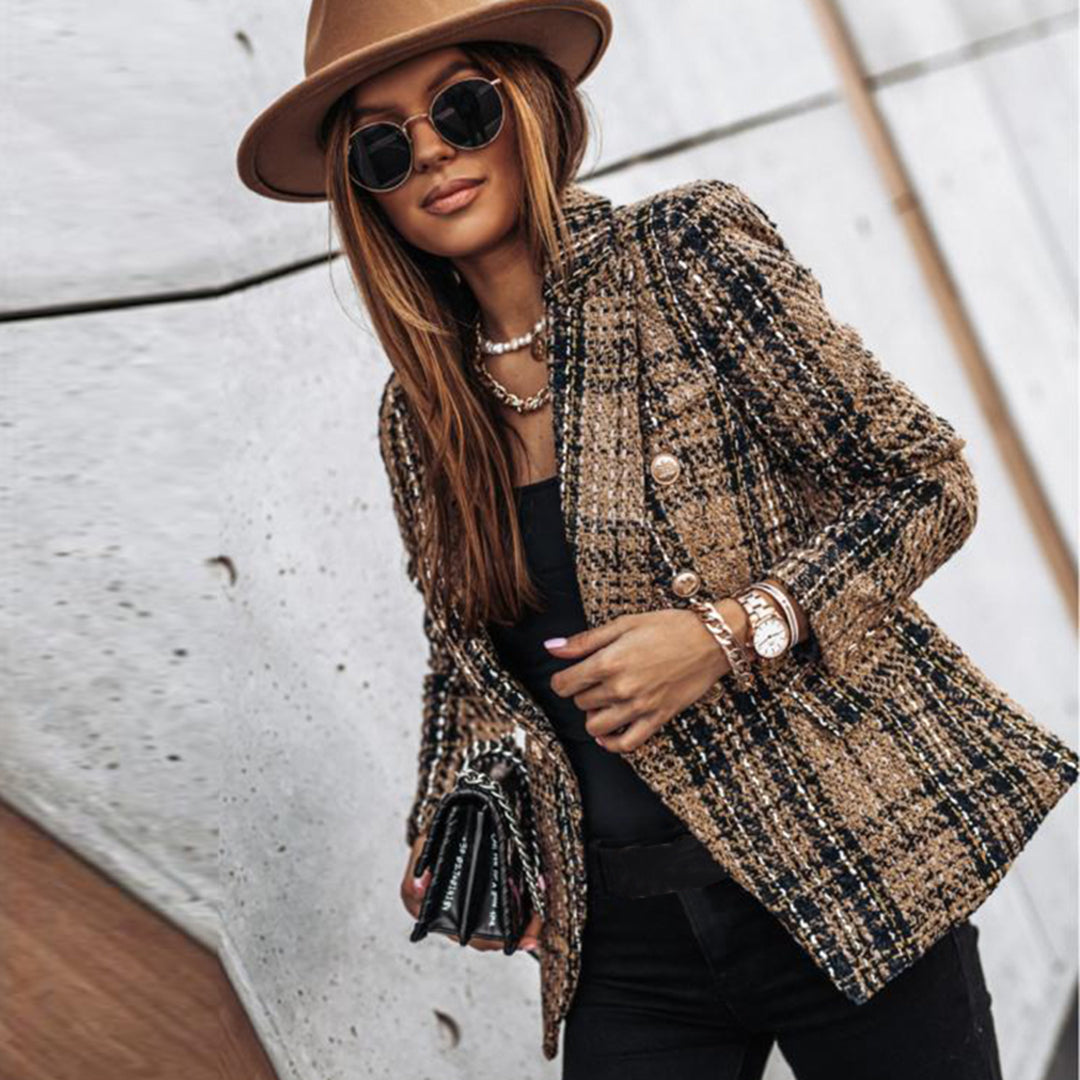 Elegante ternede blazer til kvinder med flaplommer