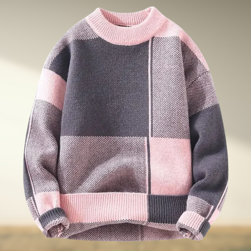 Luxe Strikbluse med Rund Hals og Lange Ærmer