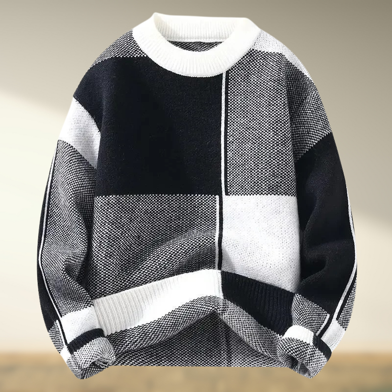 Luxe Strikbluse med Rund Hals og Lange Ærmer