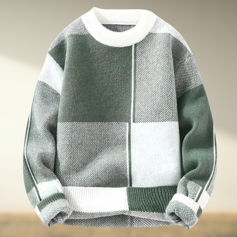 Luxe Strikbluse med Rund Hals og Lange Ærmer