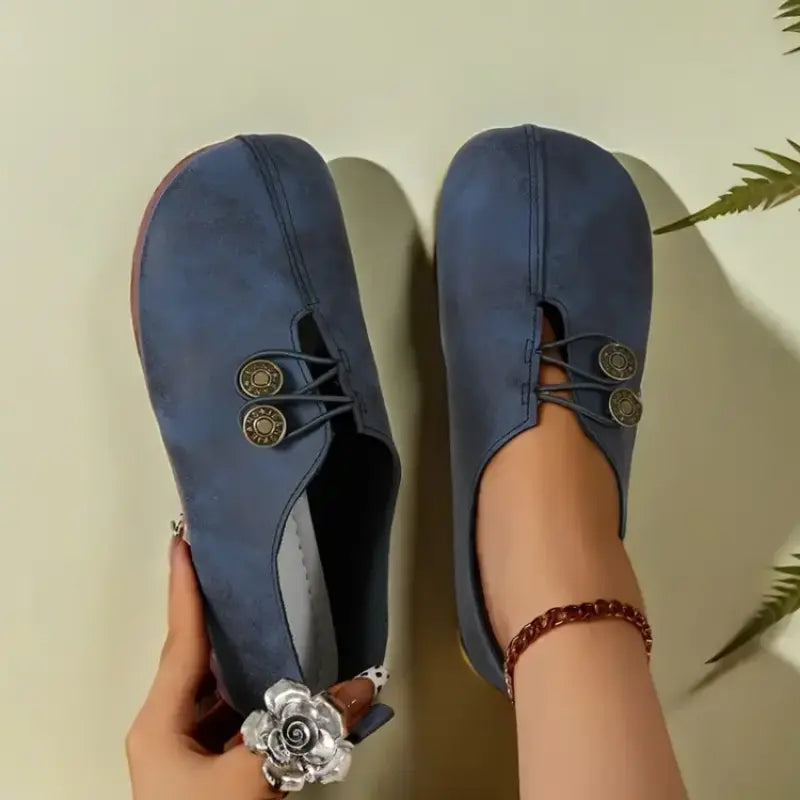 Luxe Elegance – Platta Skor med Rund Tå och Mjuk Sula