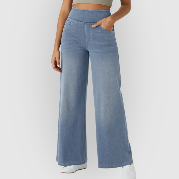 Elegant viddejeans med høj talje – et must-have til stilen