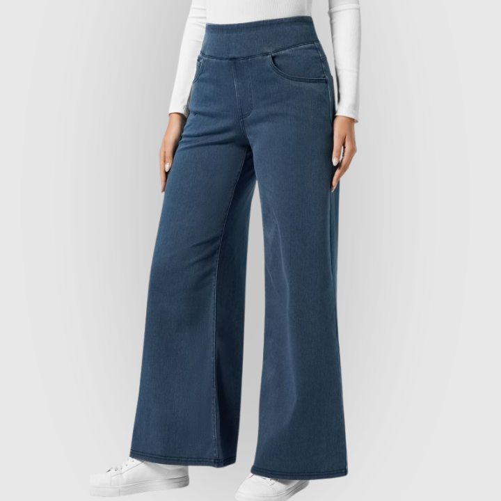 Elegant viddejeans med høj talje – et must-have til stilen