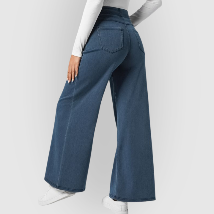Elegant viddejeans med høj talje – et must-have til stilen