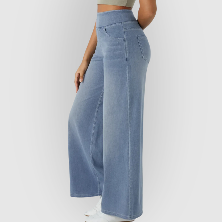 Elegant viddejeans med høj talje – et must-have til stilen