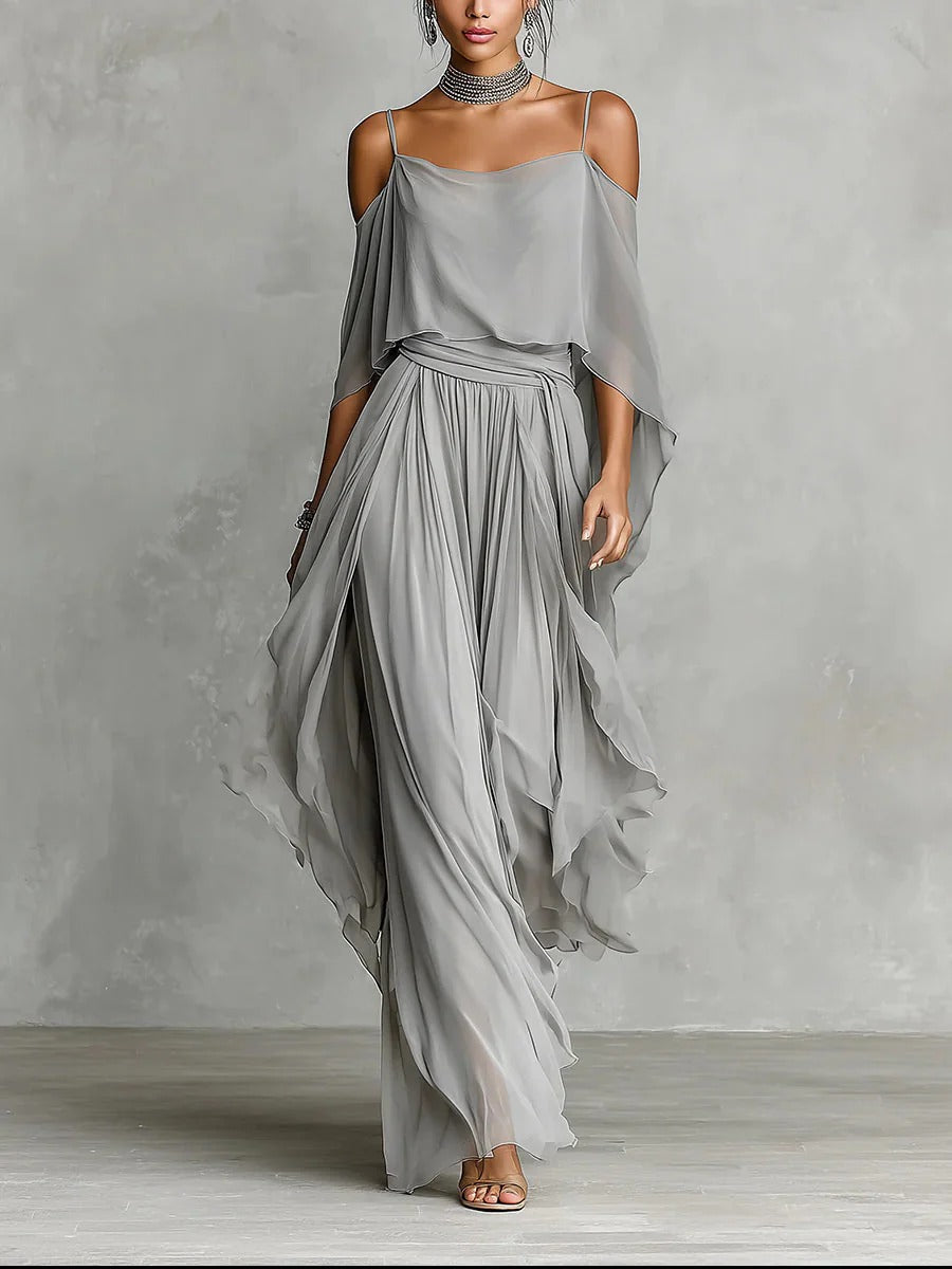 Eleganta Chiffon-set för Sommarens Sammanhang