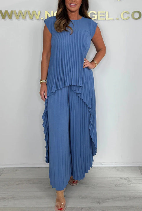 Elegant Tvådelat Set för Kvinnor | Flödande Stil
