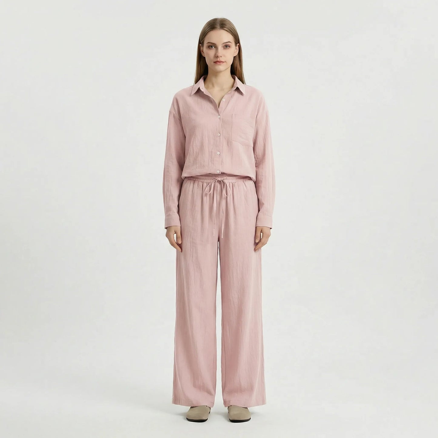 Elegant Tvådelat Set för Kvinnor | Lätt Oversized Passform