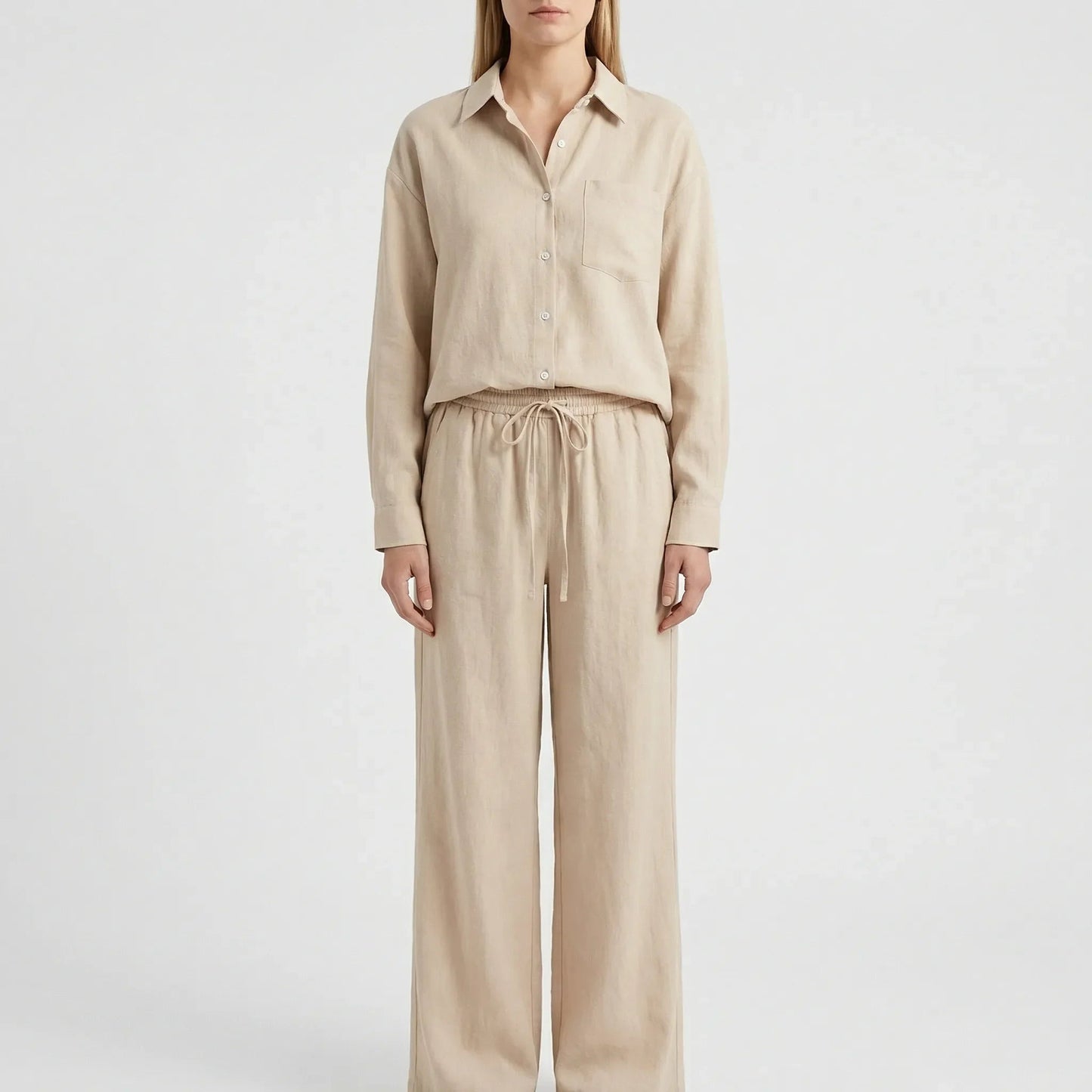 Elegant Tvådelat Set för Kvinnor | Lätt Oversized Passform