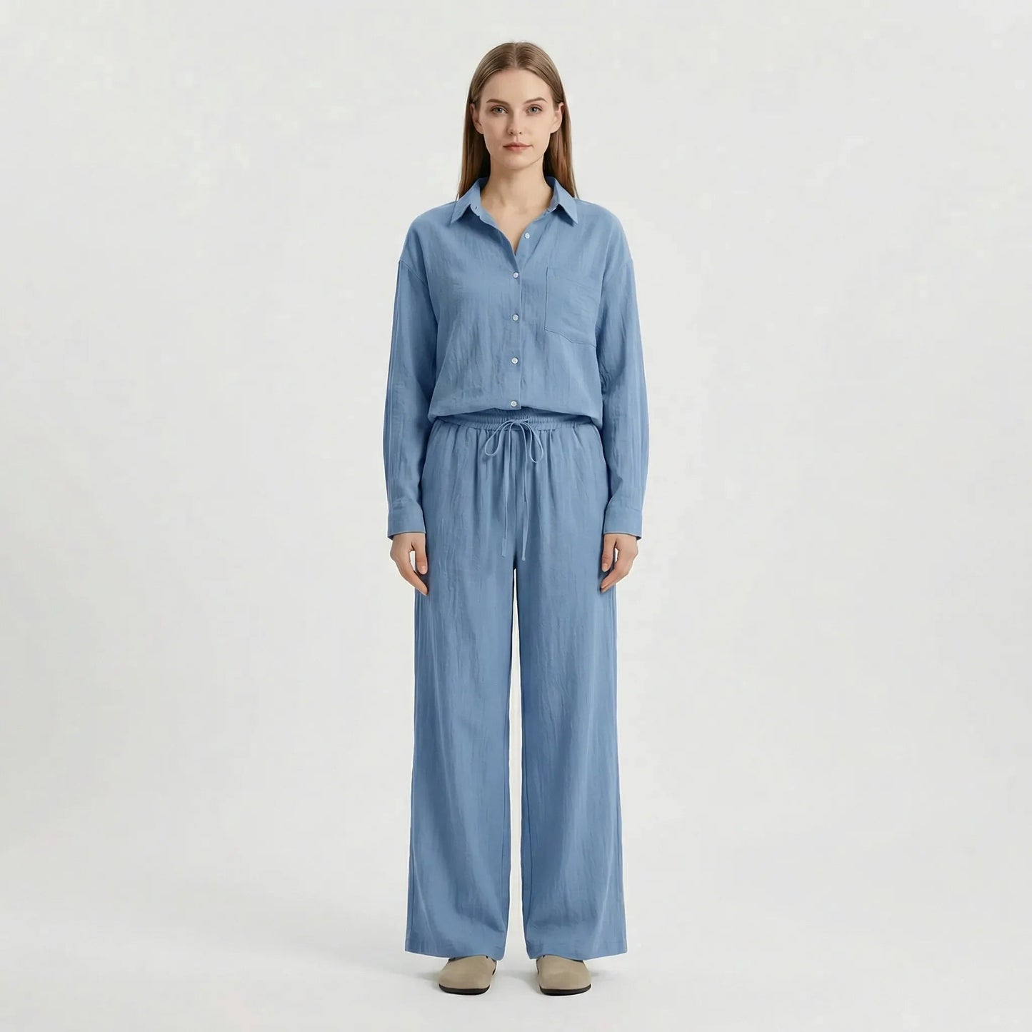 Elegant Tvådelat Set för Kvinnor | Lätt Oversized Passform