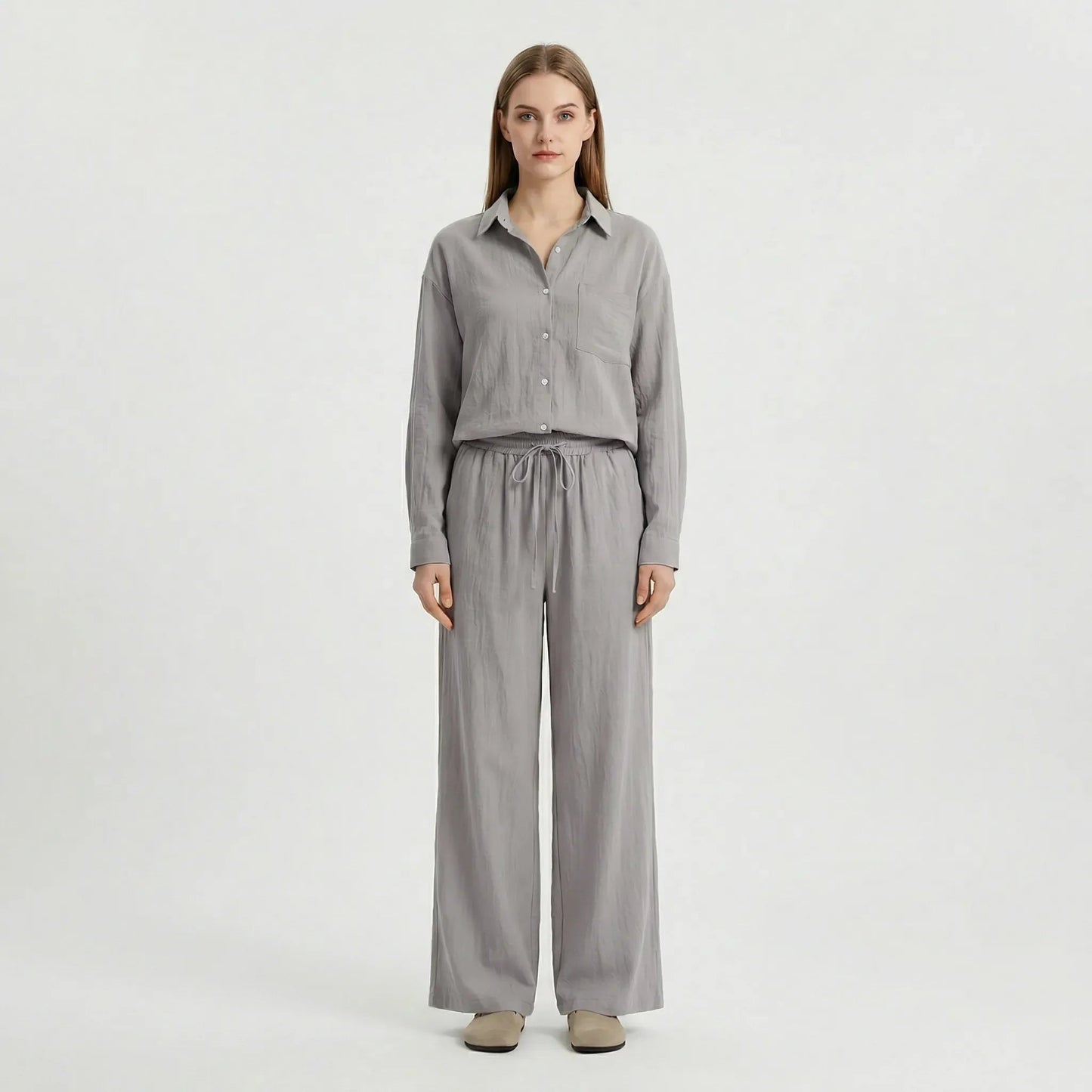 Elegant Tvådelat Set för Kvinnor | Lätt Oversized Passform