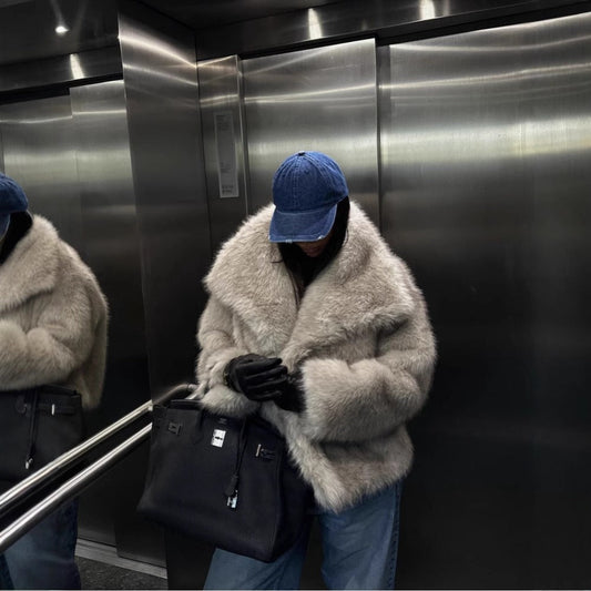 Eksklusiv Kunstpels Vinterfrakke til Damer - Varme & Stil