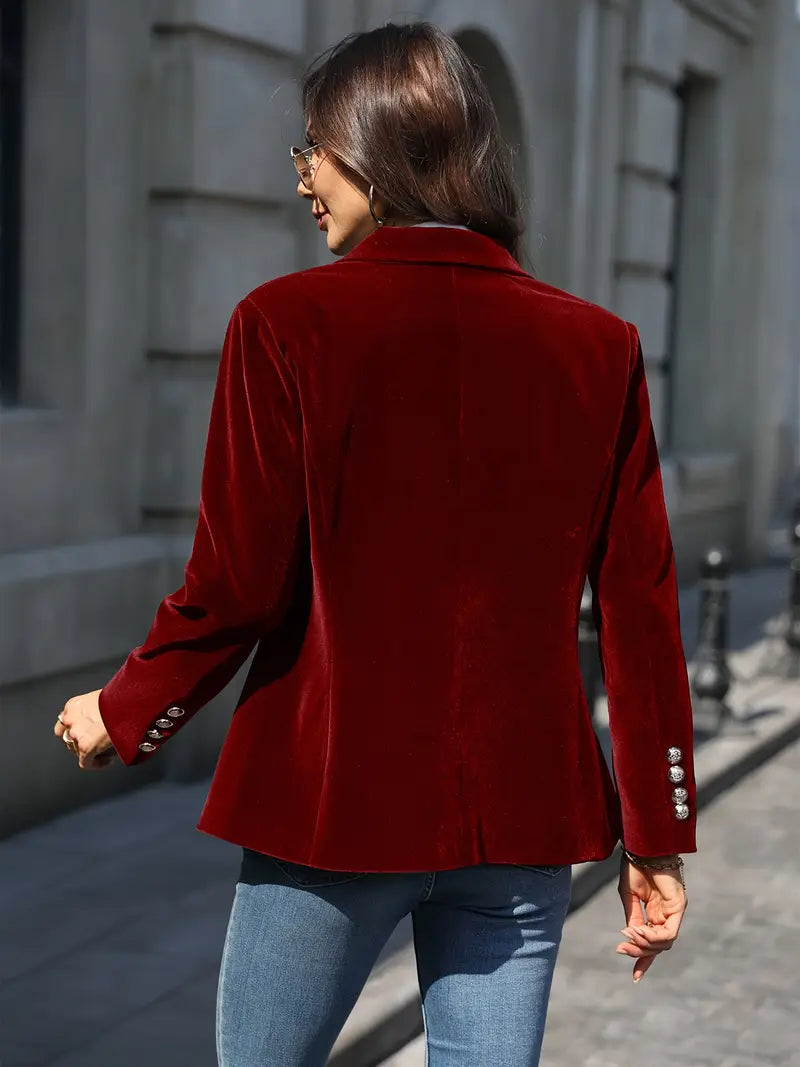 Smal passform för damer, enknäppt blazer i elegant stil