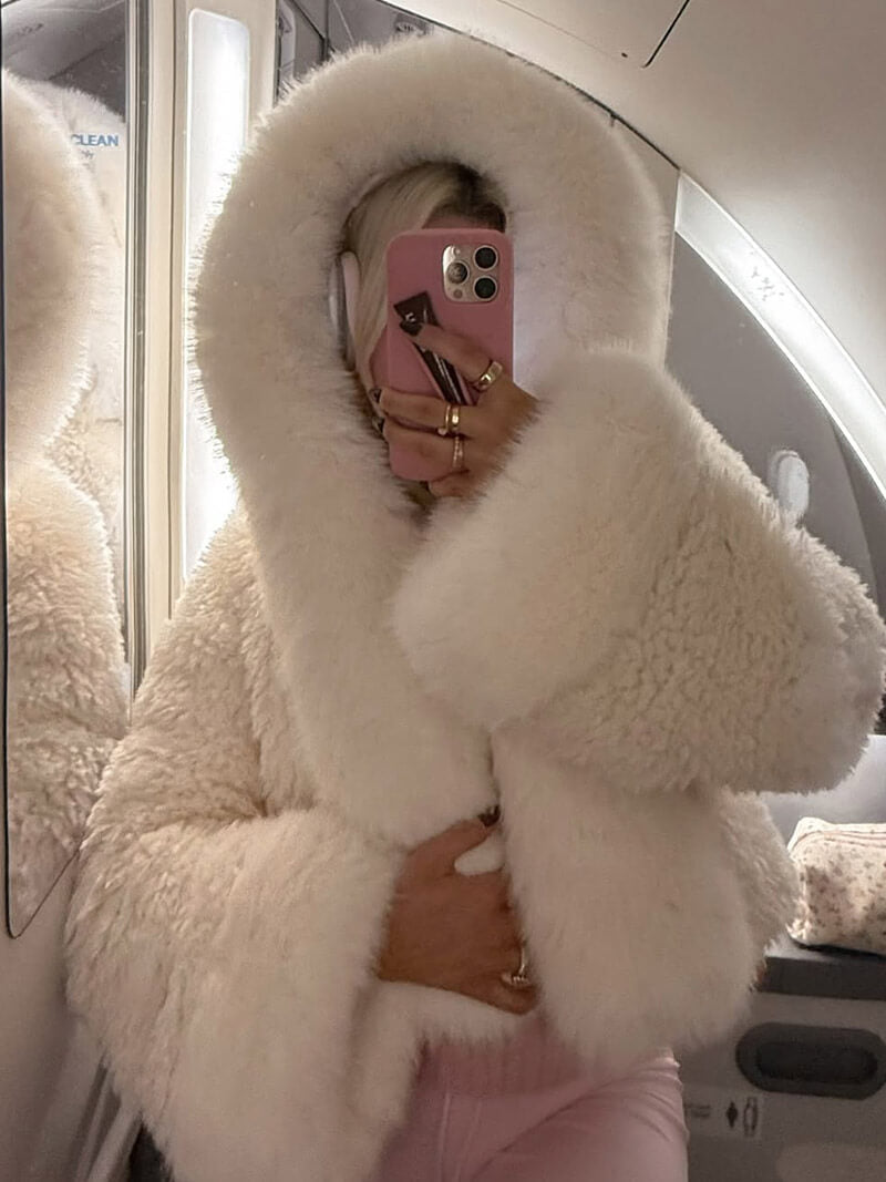 Oversized vinterjacka med huva för kvinnor